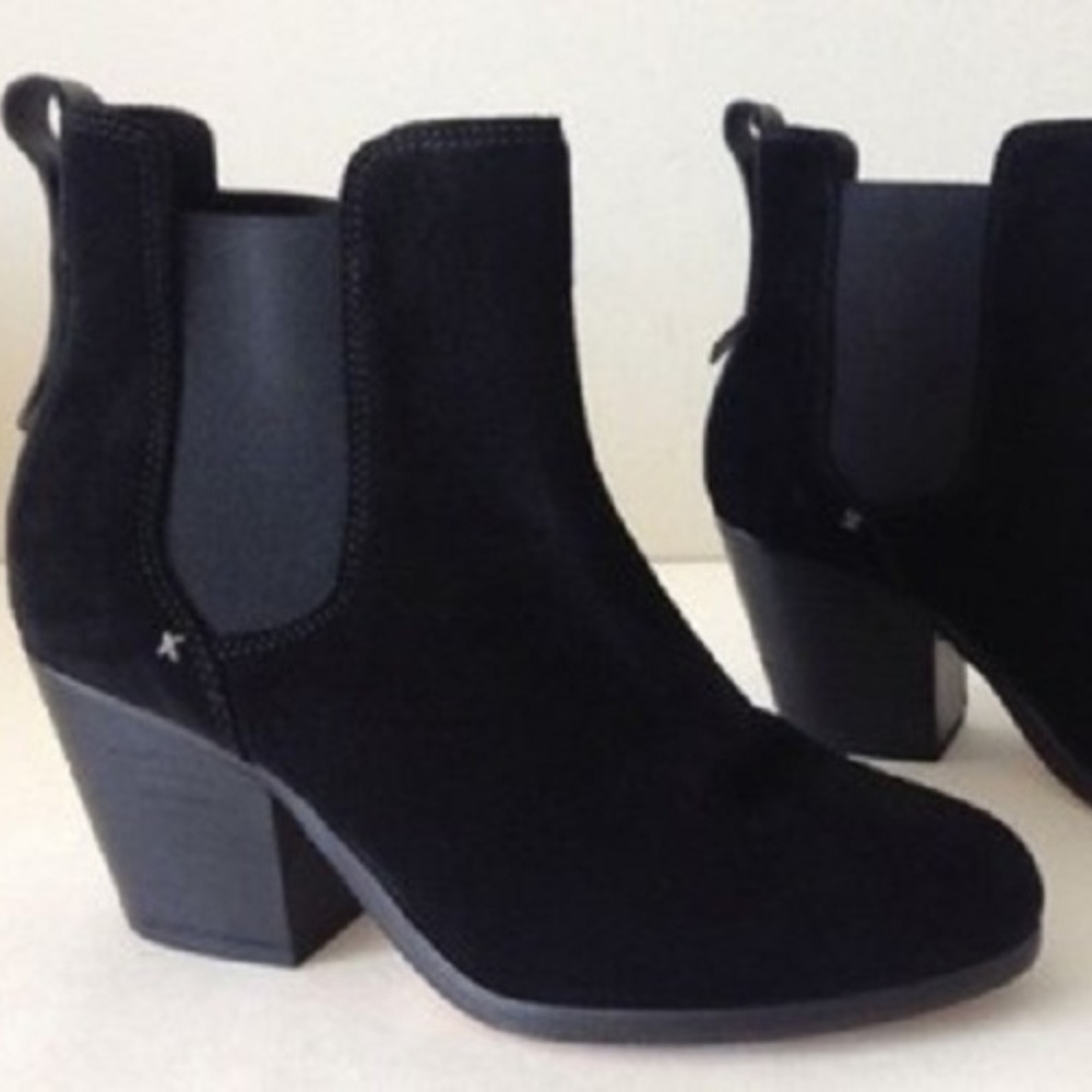 Rag & Bone Black Devon Suede Ankle Booties 6.5